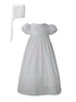 Baby Girls White Bonnet Lace Border Christening Dress Outfit NB-24M - SophiasStyle.com